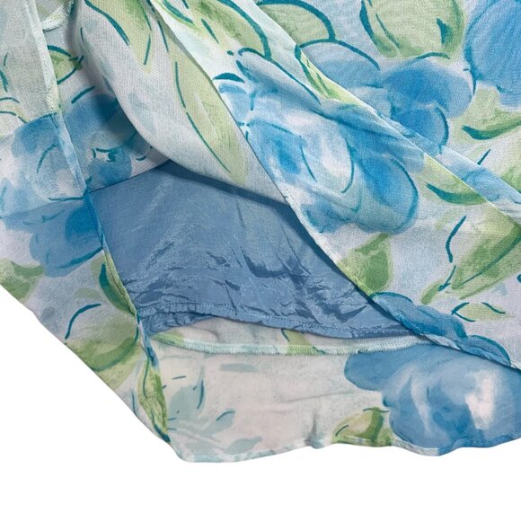 Floral bias-cut skirt JACKPOT blue and green size small - Picture 11 of 15